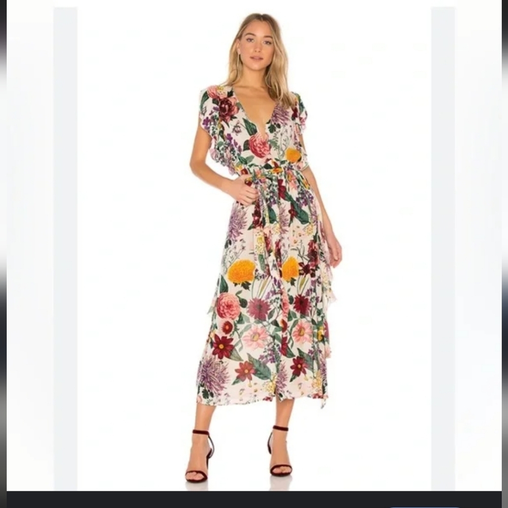 NWT! Free People Dana Floral Midi Dress - Picture 10 of 11